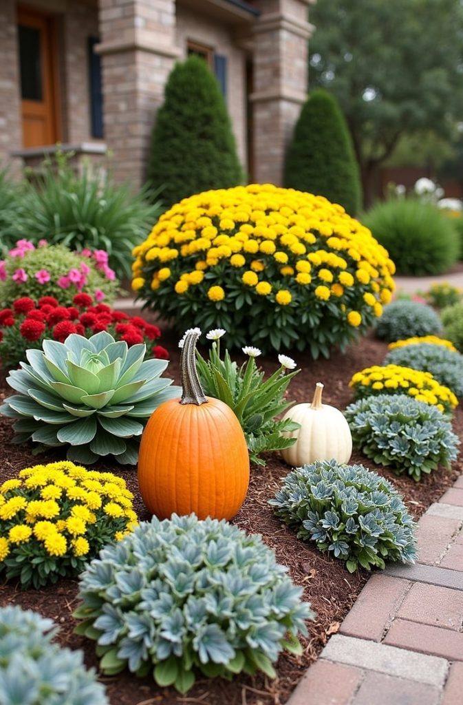 Highlight the Garden Bed with Seasonal Accents