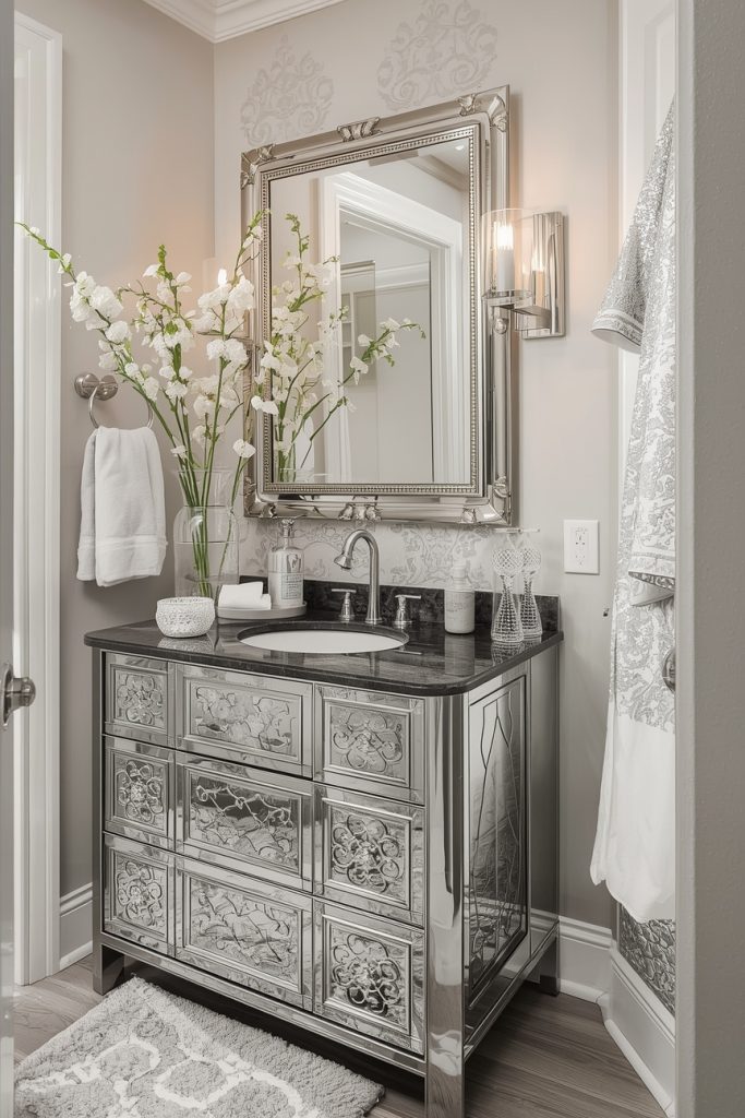 Go Bold with Silver Glam Bathroom Ideas