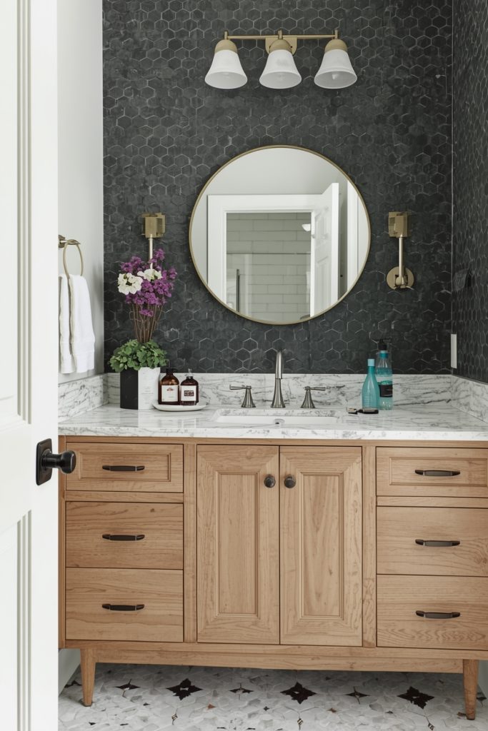 Replace Old Hardware with Silver Bathroom Hardware