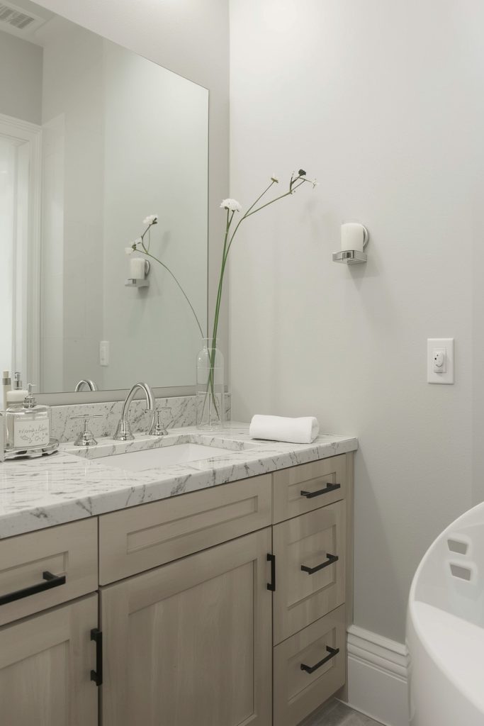 Use Subtle Silver Bathroom Accents to Pull Everything Together