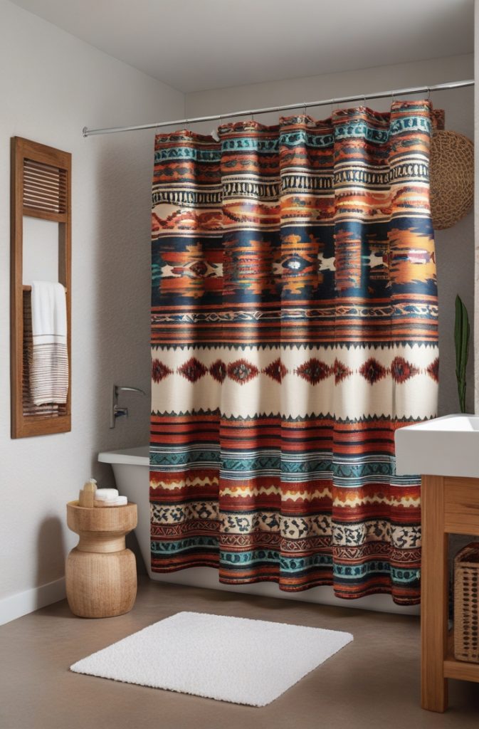Choose Tribal or Aztec-Patterned Shower Curtains