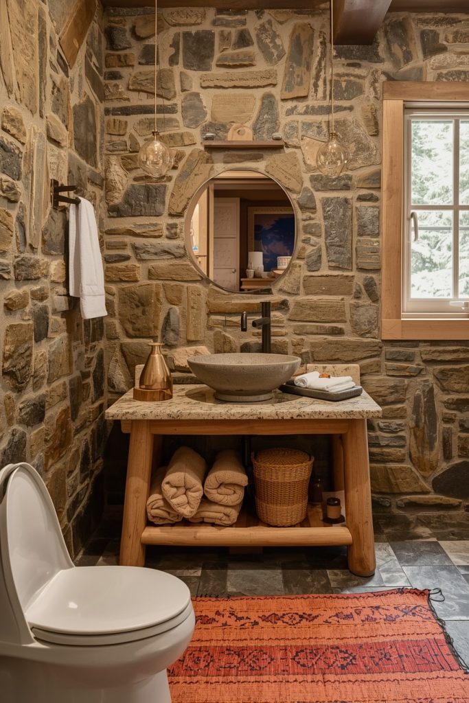 Choose a Cabin-Style Bathroom Vanity as a Statement Piece