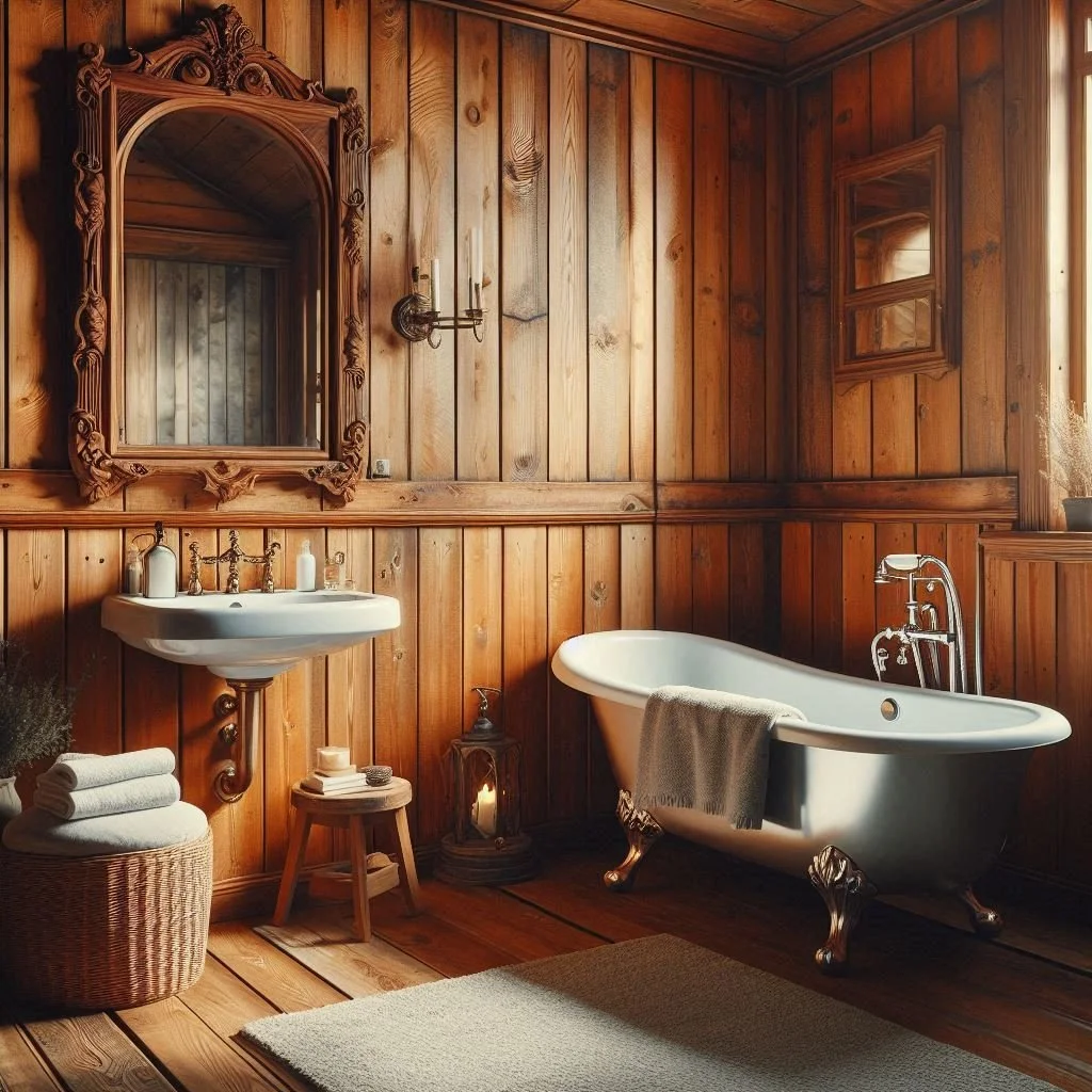 Create a Statement Wall with Rustic Paneling or Desert Wallpaper