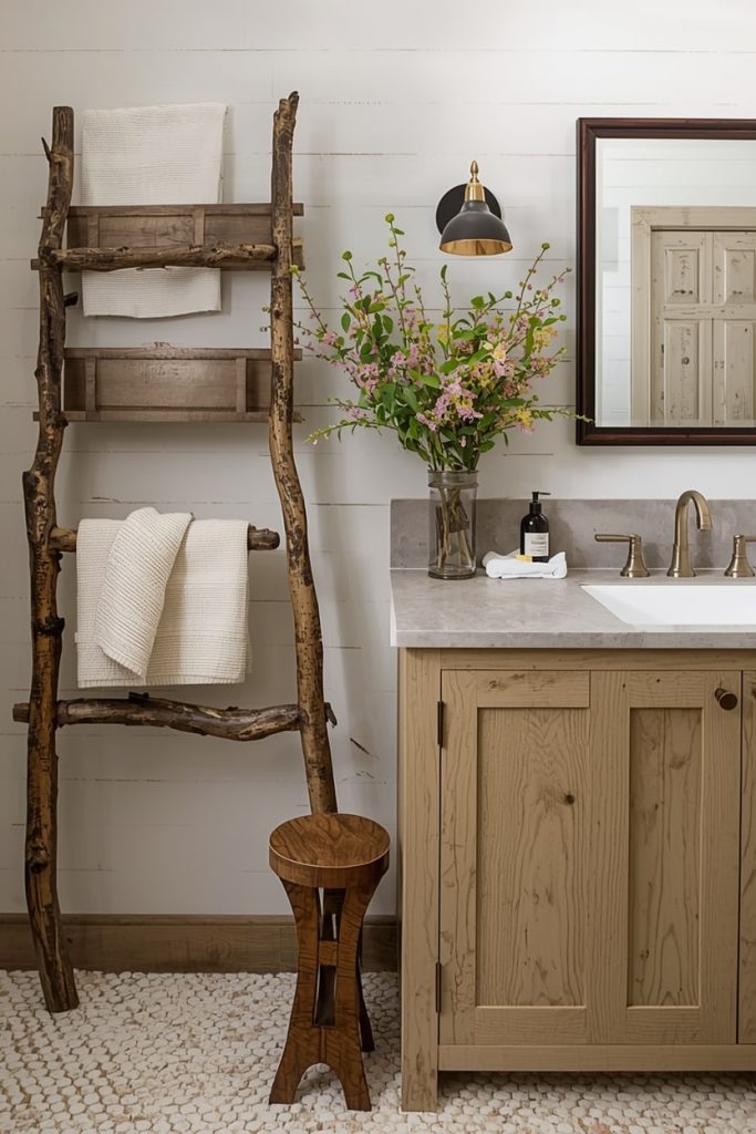 Wood Cabin Bathroom Designs with Warm Timber Touches