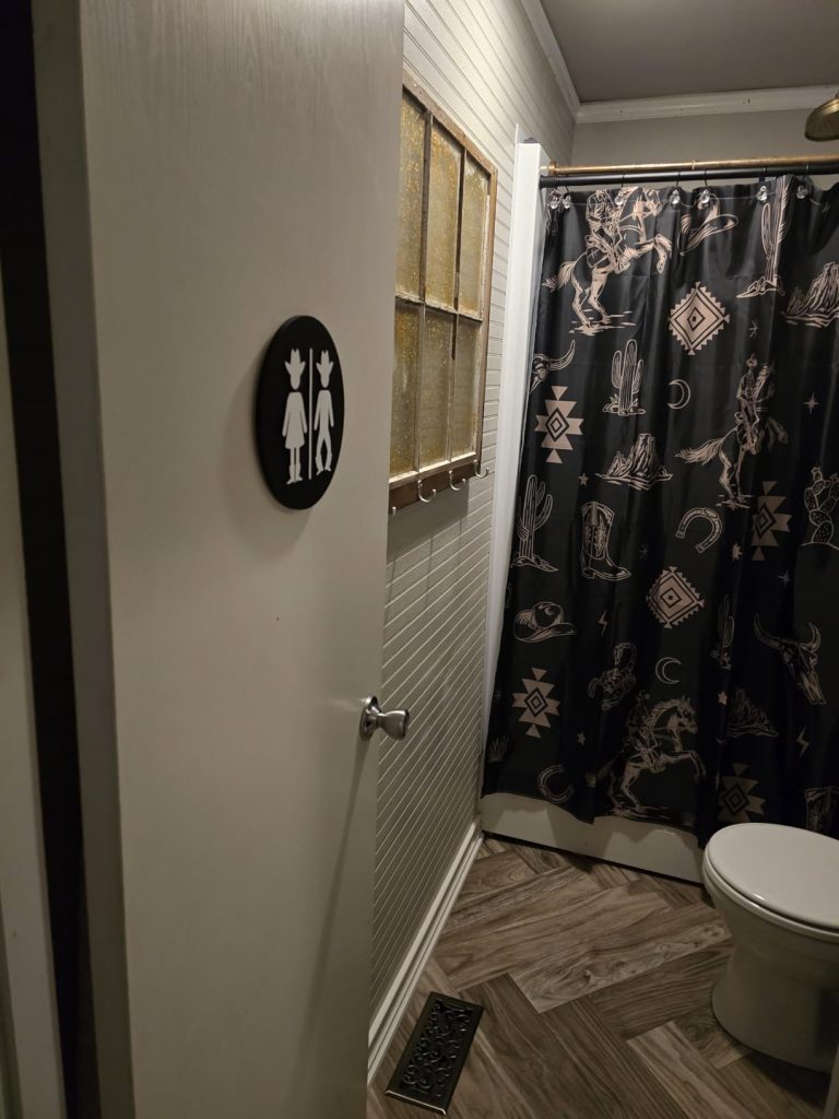 western bathroom door sign 2