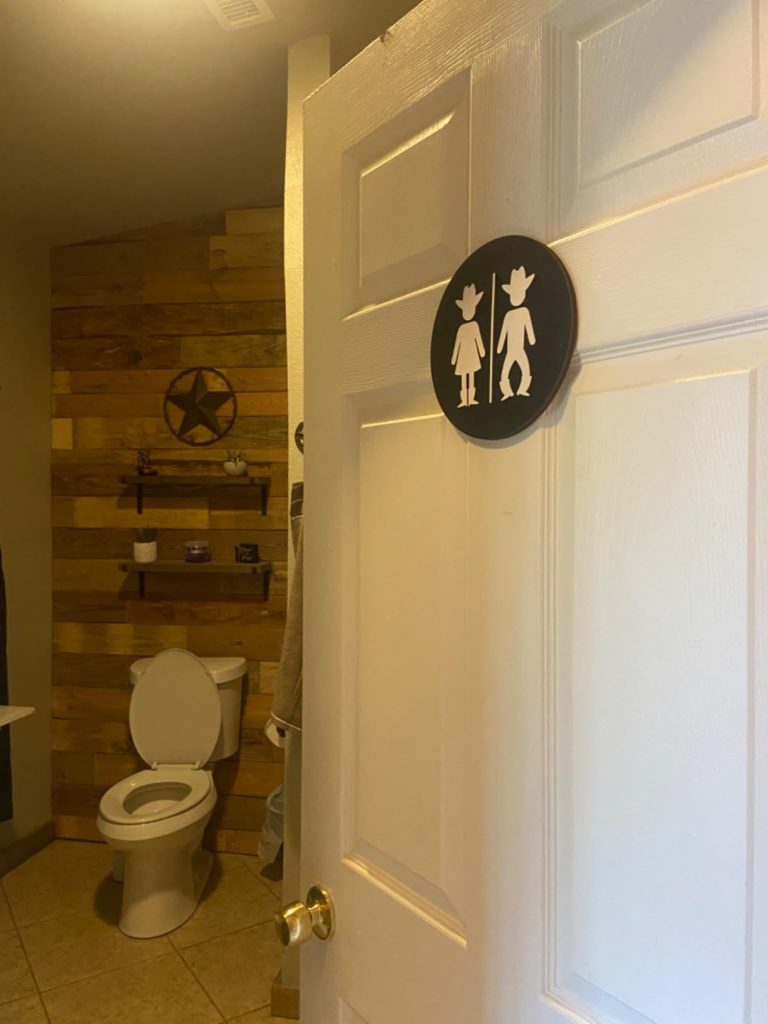 western bathroom door sign 3