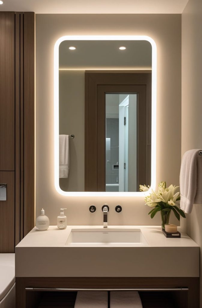 Backlit Bathroom Mirror Lighting for a Sleek Look