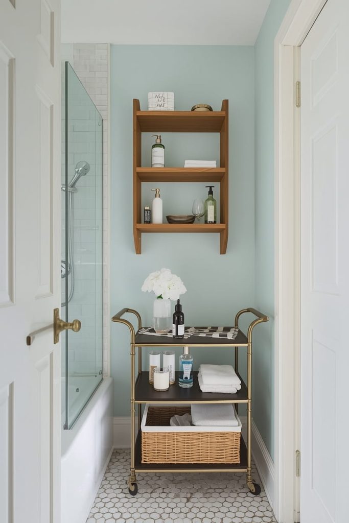Bathroom Storage with No Cabinets