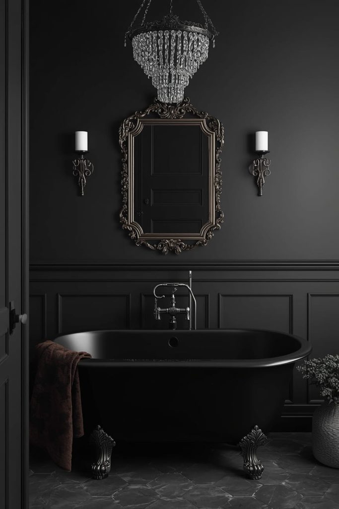 Black Bathroom Ideas with High Contrast Design