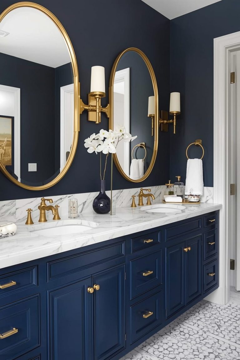 Blue Bathroom Vanity as a Stylish Focal Point
