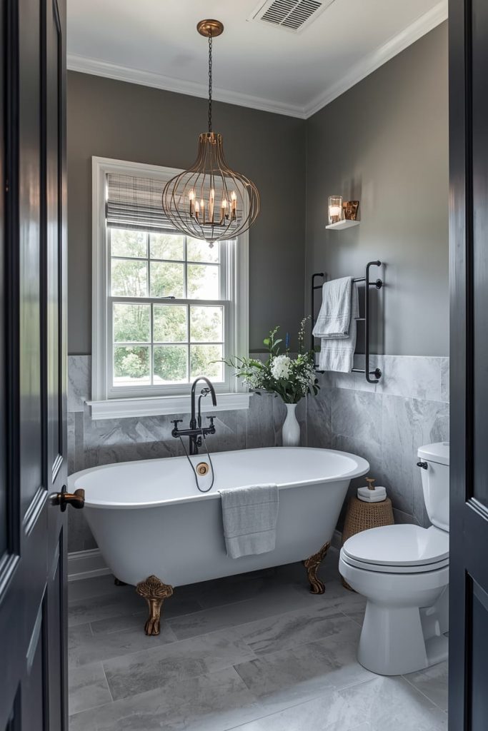 Blue Tile Bathroom with Patterned Blue Tiles