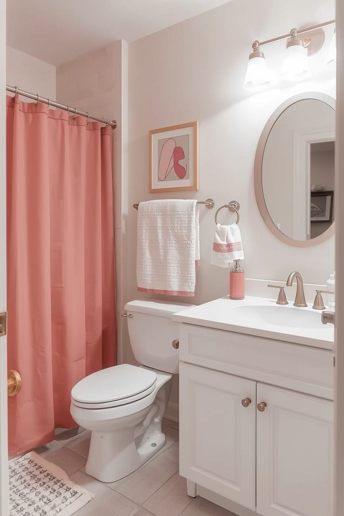 Blush Pink Bathroom Walls for a Soft, Modern Look