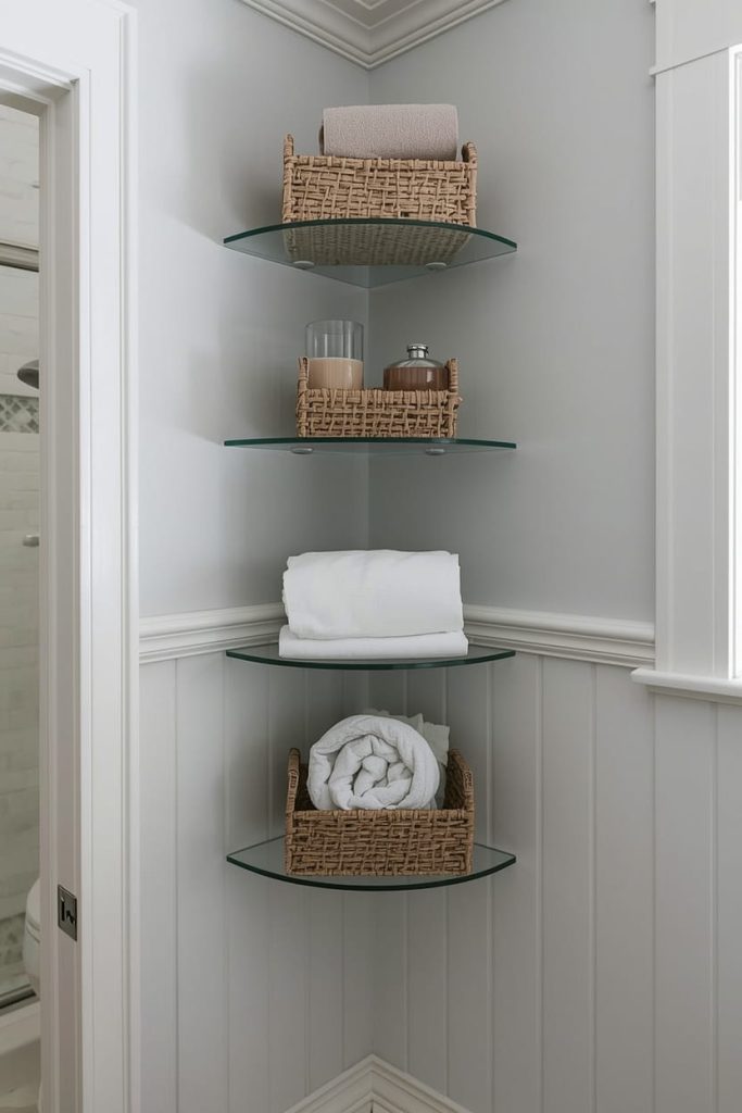 Built-In Bathroom Shelves for a Seamless Look