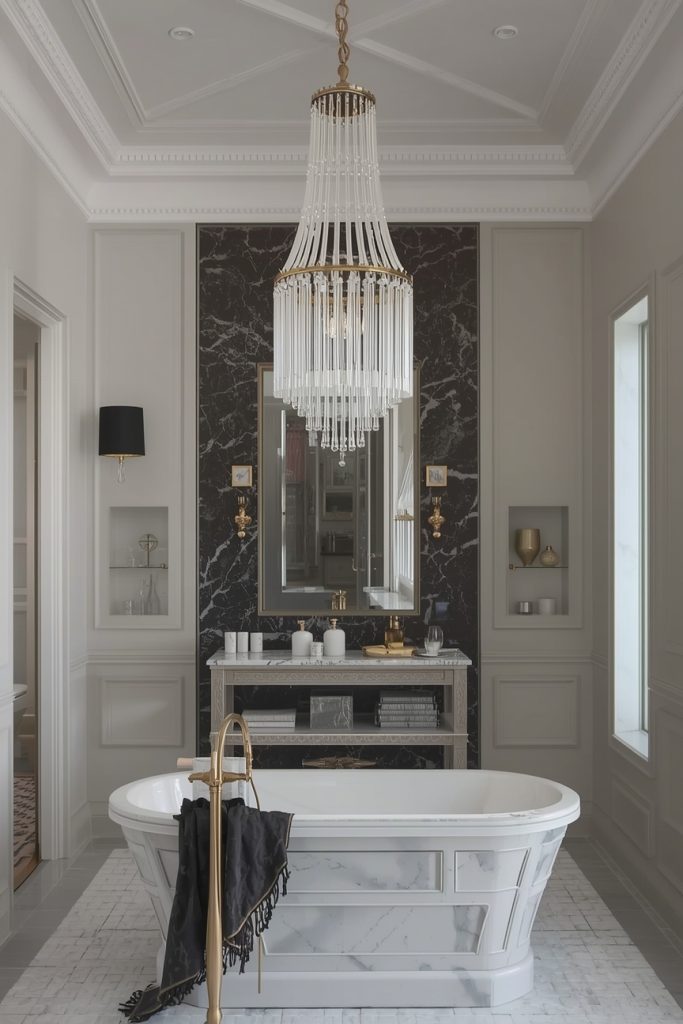 Chandelier in Bathroom for Luxury Appeal