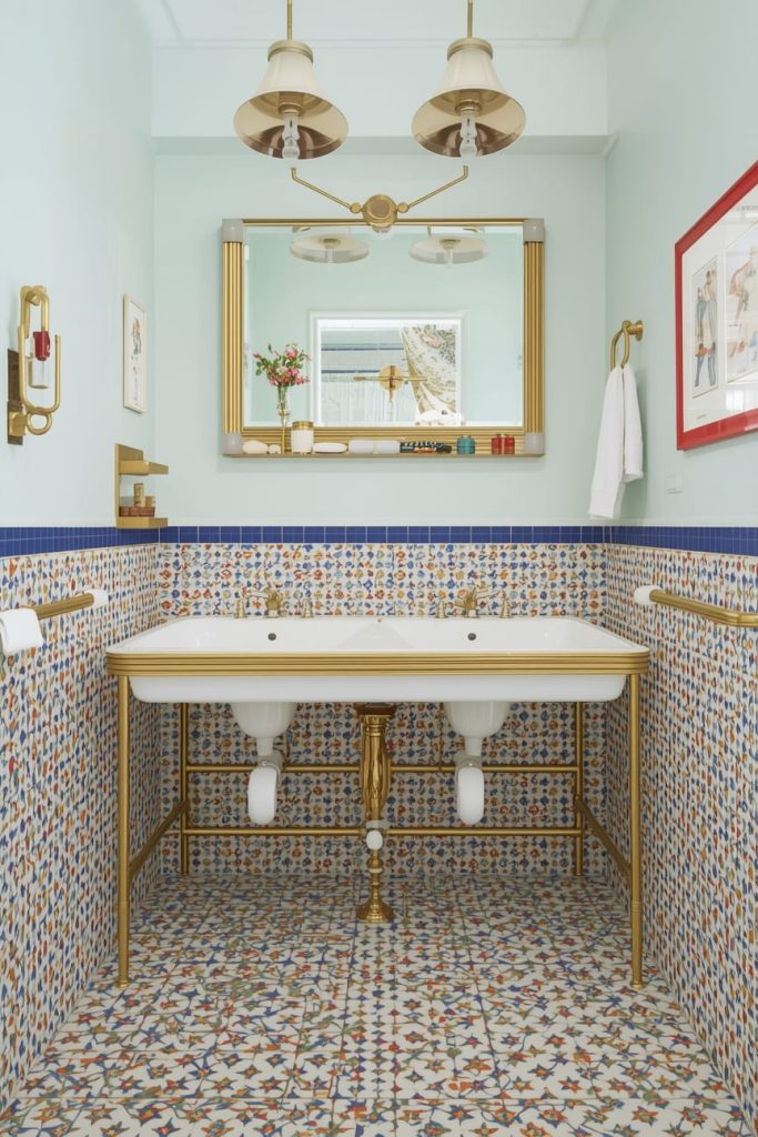 Colorful Tile Bathroom with Patterned Personality