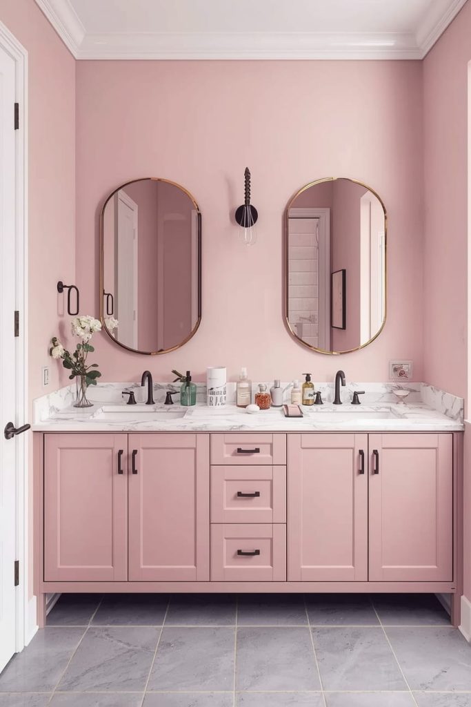 Dark Pink Bathroom for Bold Drama