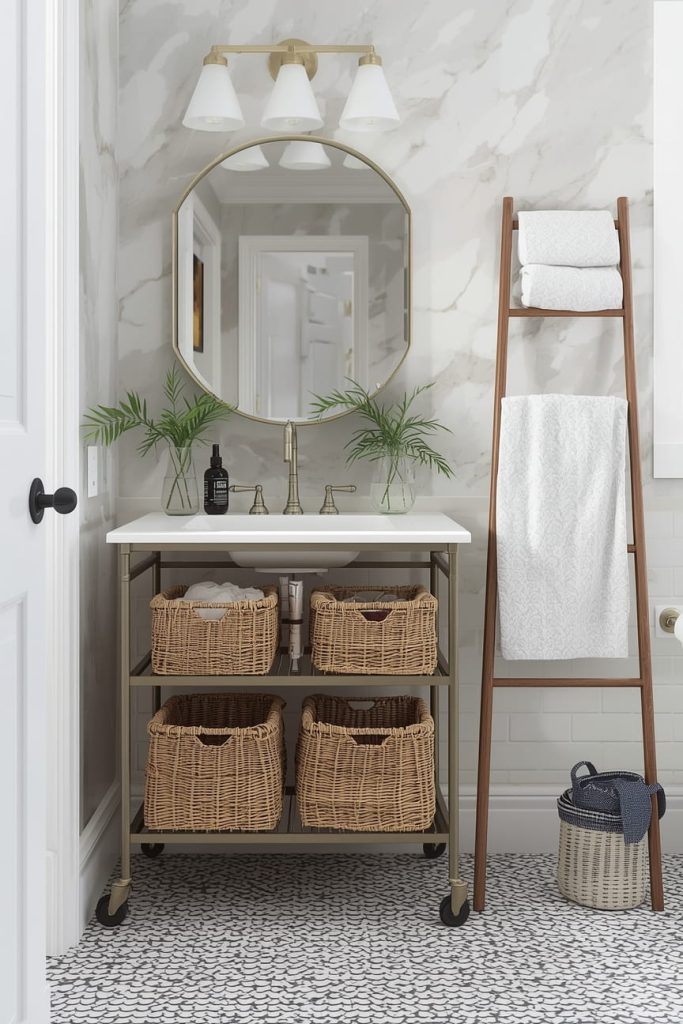 Floating Shelves for Stylish Small Bathroom Storage