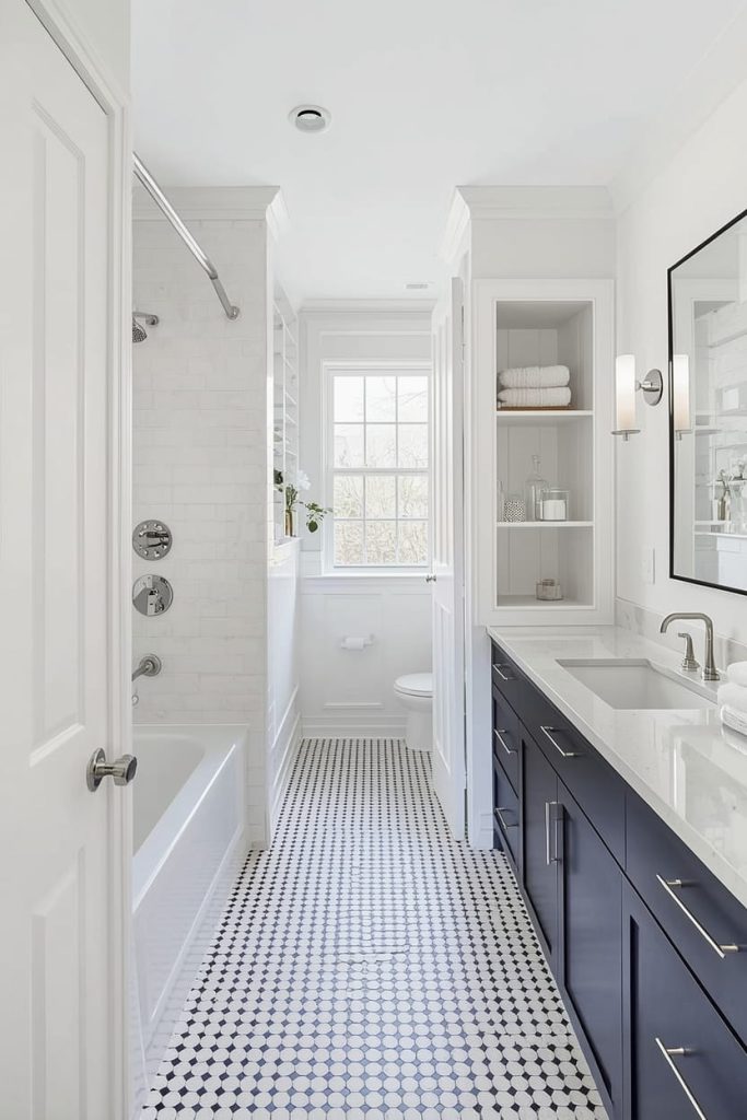 Galley Bathroom Layout for Narrow Spaces