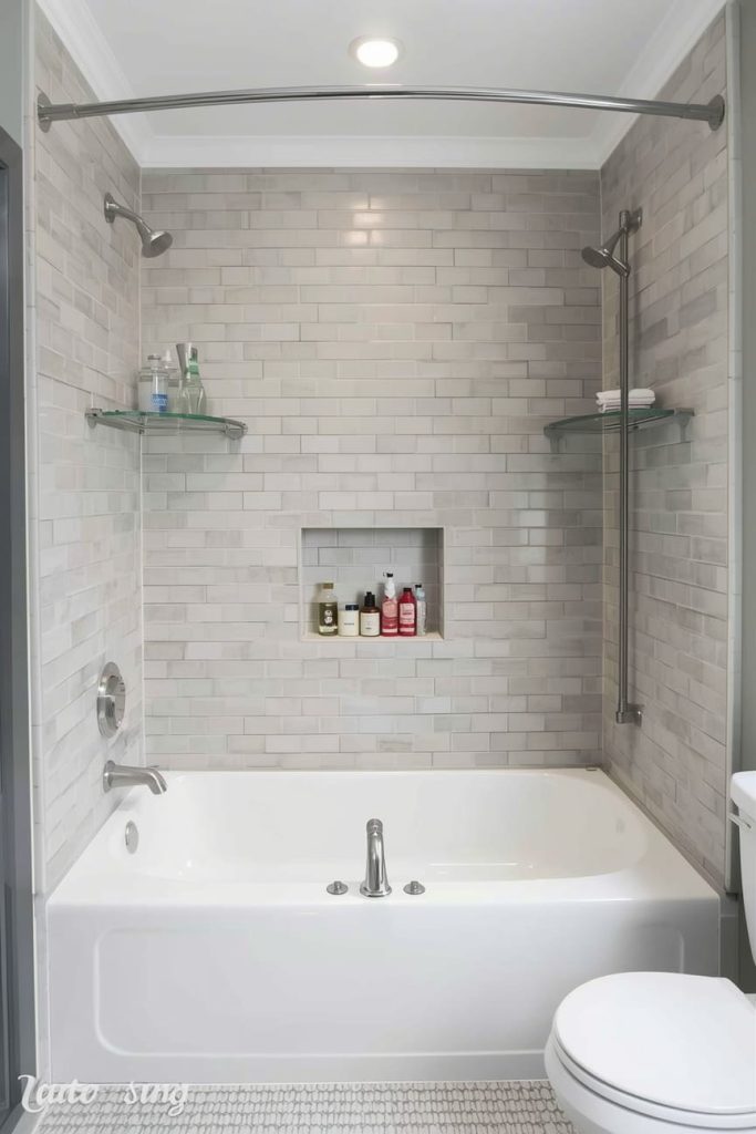 Glass Panels Instead of Shower Curtains