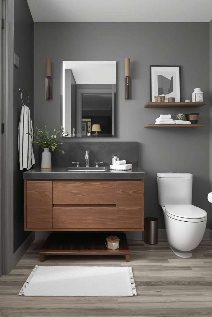 Gray and Black Bathroom for Modern Contrast