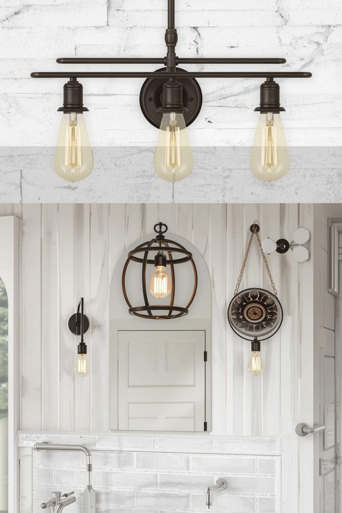 Industrial and Farmhouse Bathroom Light Fixtures
