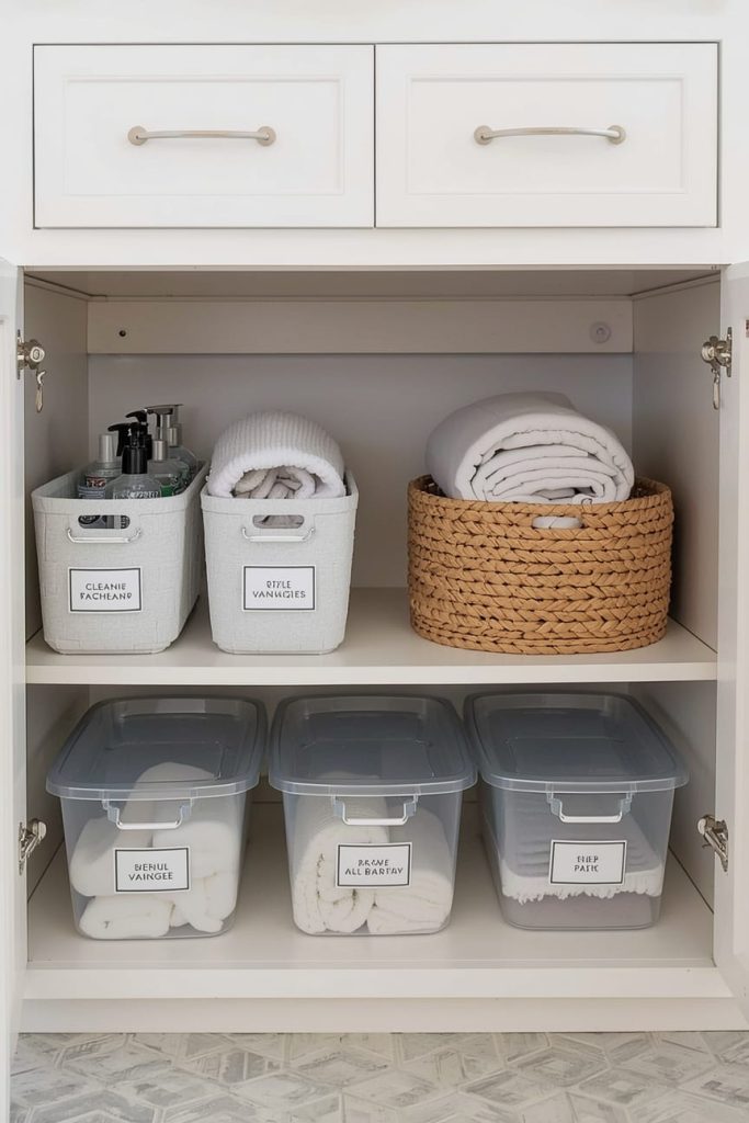 Layered Organization for a Complete Bathroom Makeover