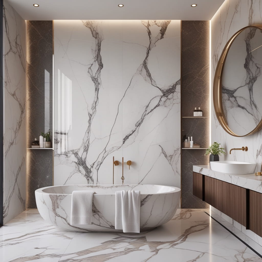 Marble Bathroom Wall Design for Luxury