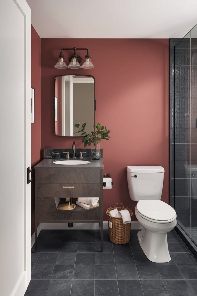 Minimalist Pink Bathroom with Clean Lines