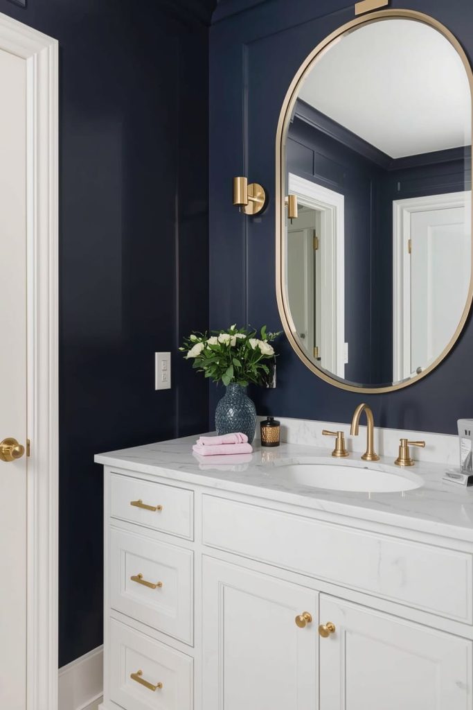 Modern Blue Bathroom with Minimalist Design