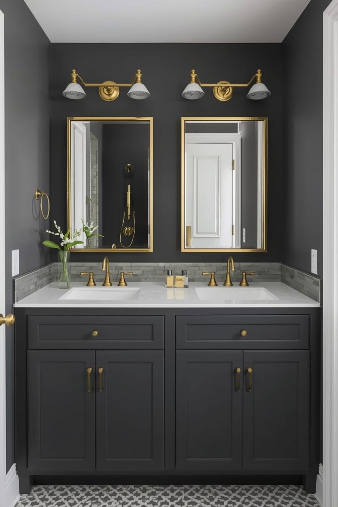 Modern Gray Tile Bathroom with Texture