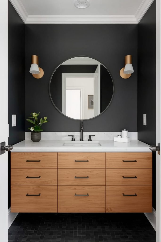 Navy Dark Bathroom for Sophisticated Drama