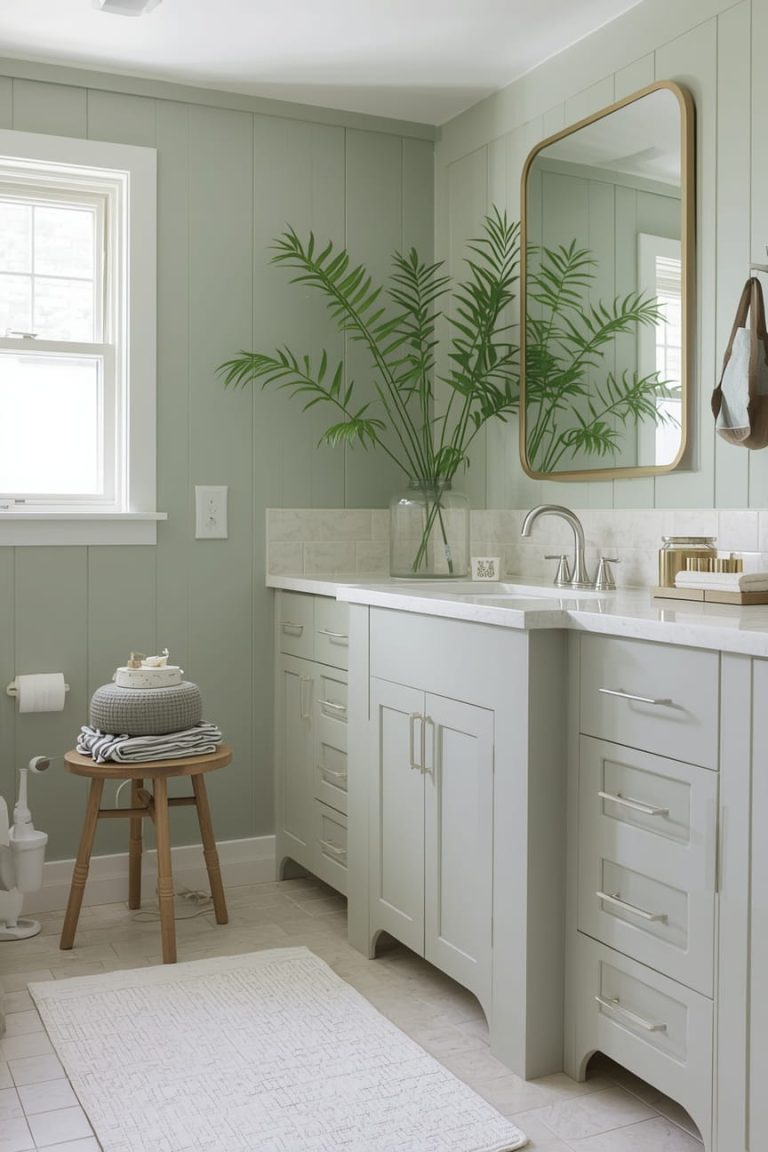 Olive Green Bathroom (Earthy & Trending)