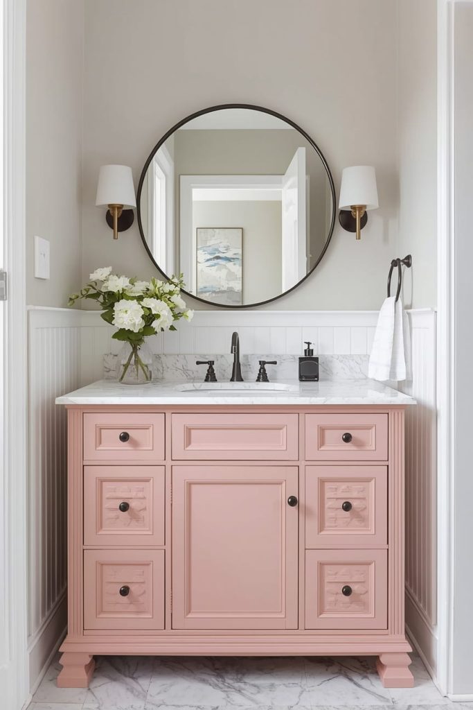 Retro Pink Bathroom Ideas with Vintage Charm