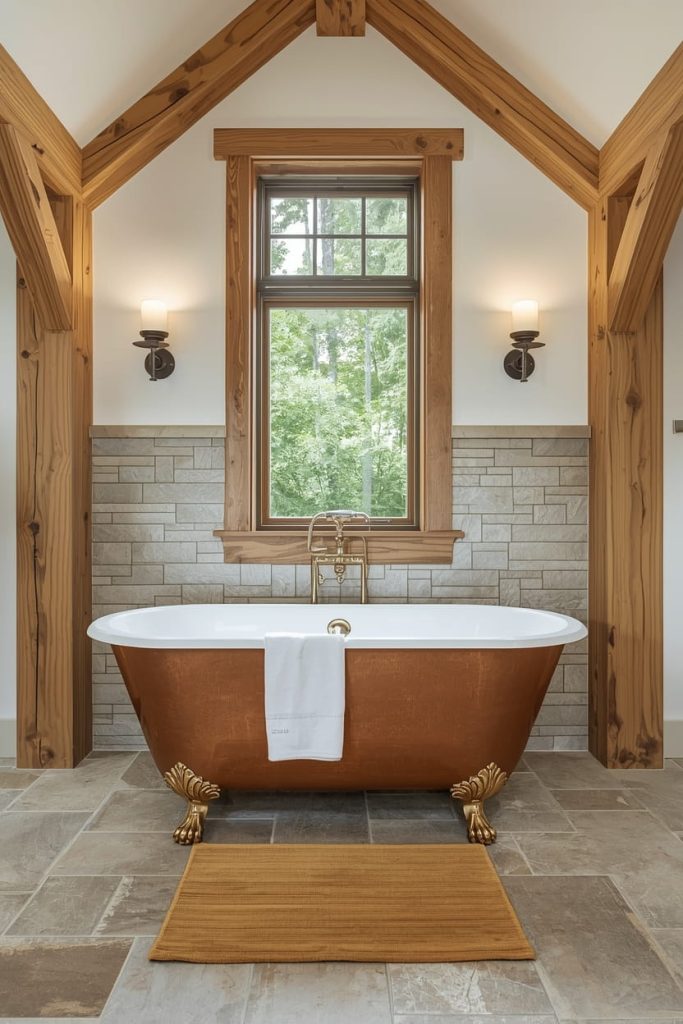 Rustic Bathroom Shelves & Open Storage