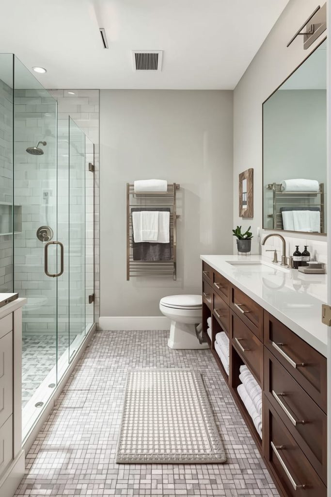 Split-Level Layout for Luxury Master Bathrooms