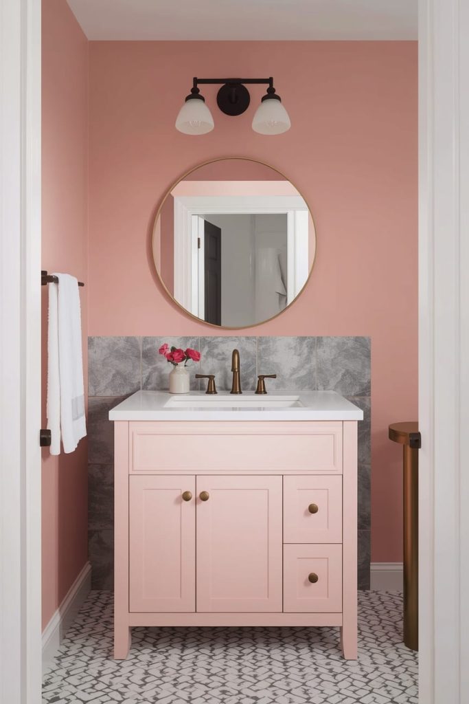 Subtle Pink Bathroom Decor for a Gentle Touch