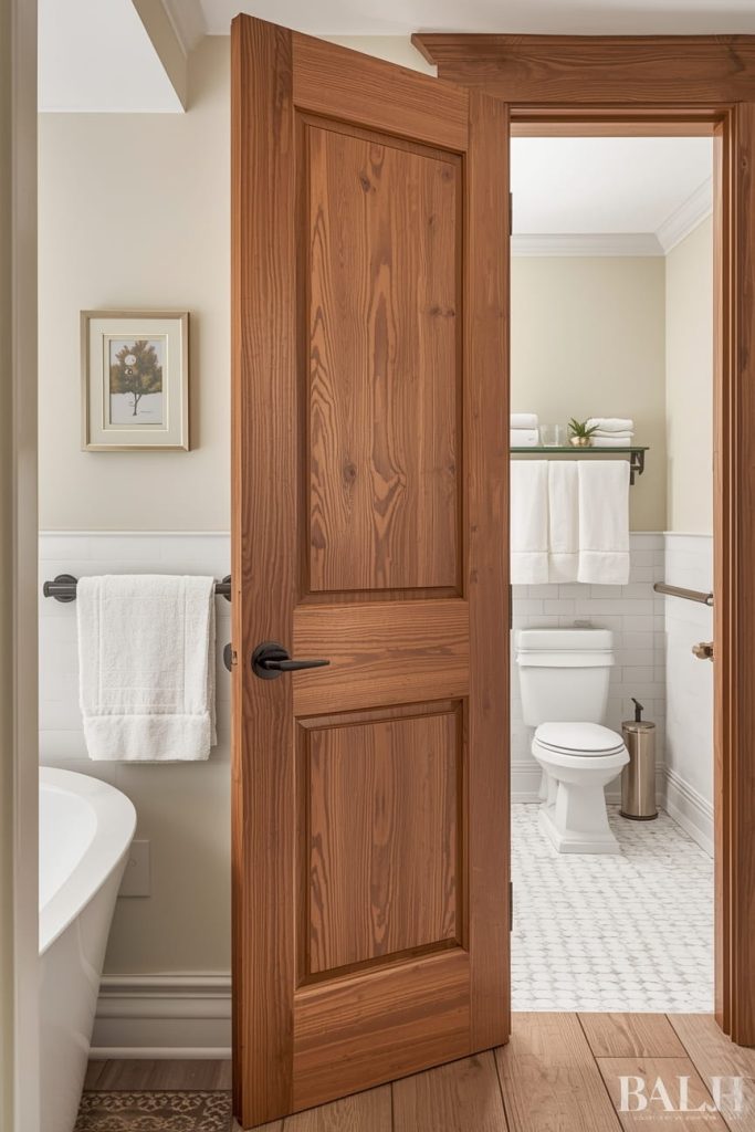 Wooden Bathroom Door Design for Timeless Appeal