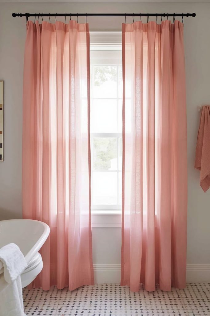 Bathroom Curtains for Softness and Color