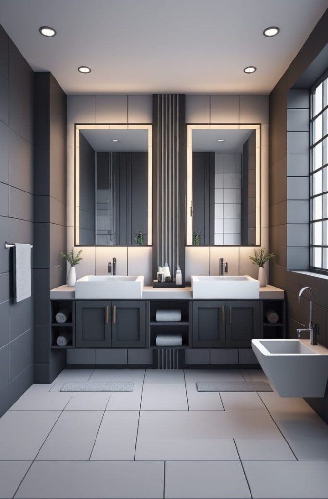 Bloxburg Aesthetic Bathroom with Plants and Decor