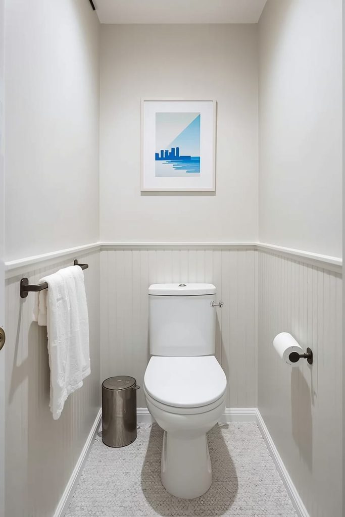 Compact Toilet Room Design with Smart Lighting