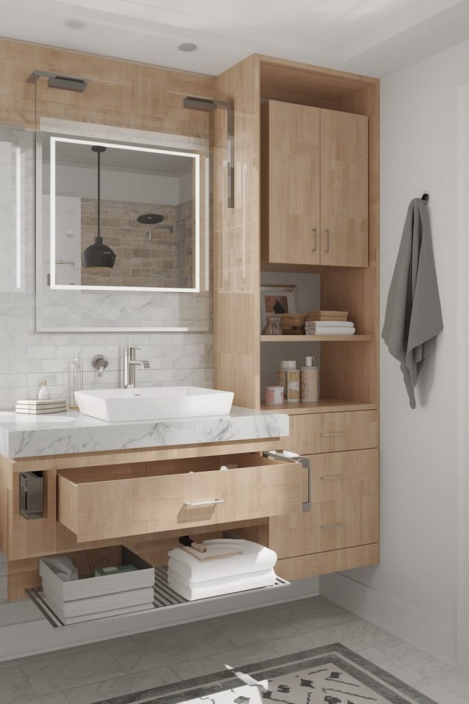 Floating Vanity Cabinets with Storage Solutions