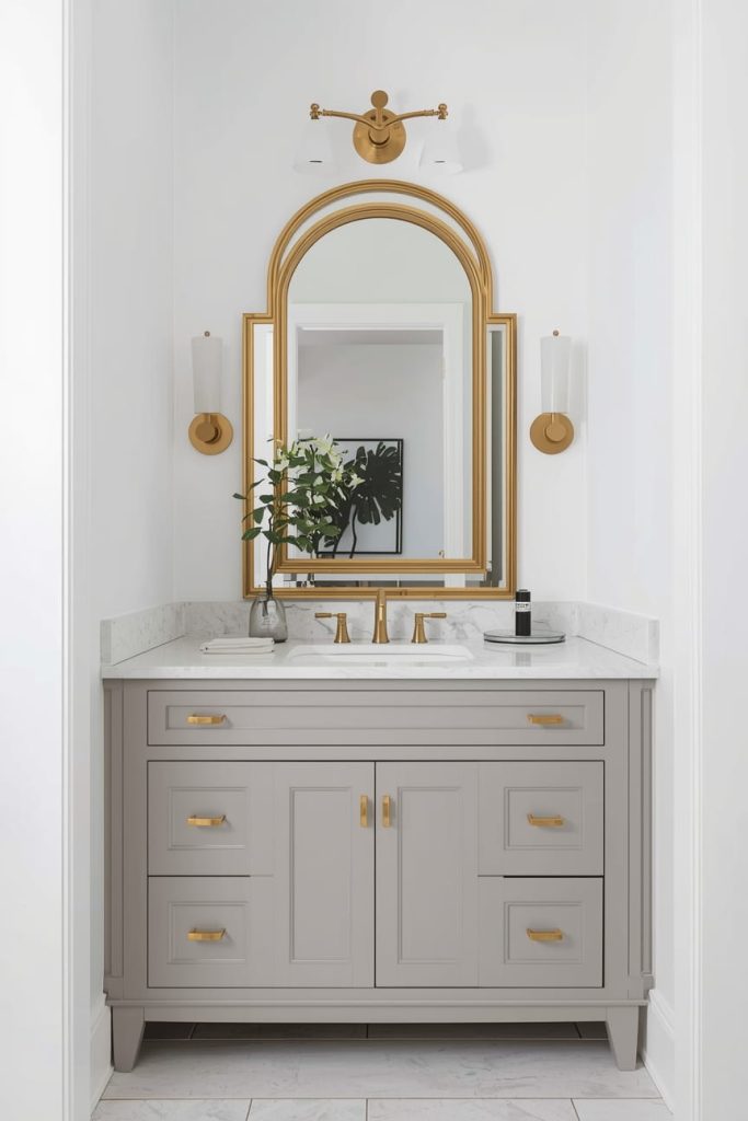 Large Half Bathroom Ideas with Built-In Storage