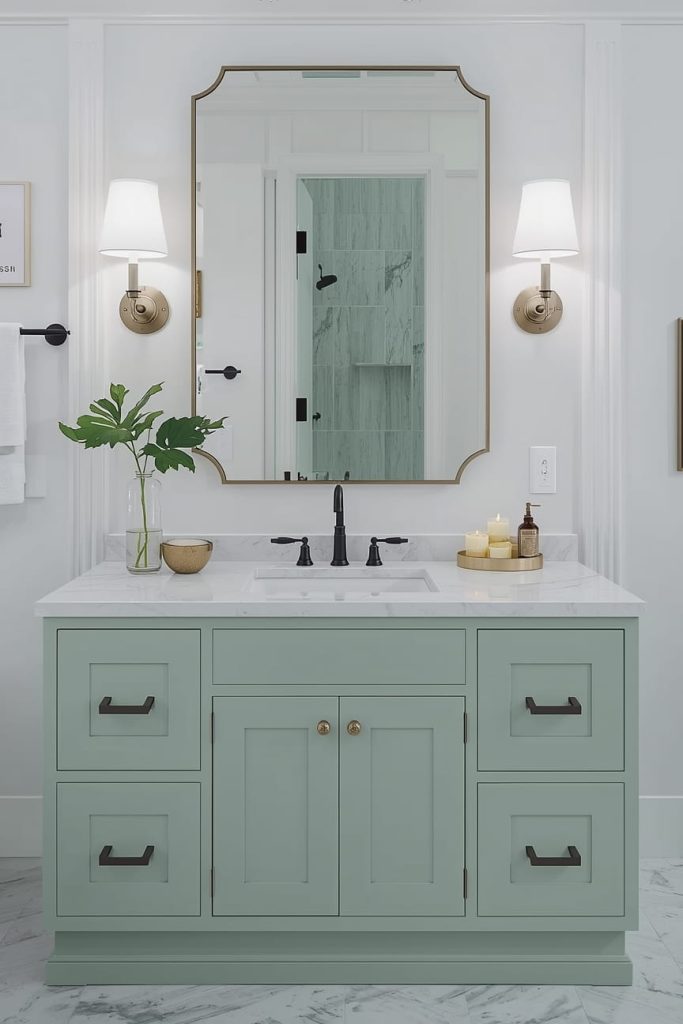 Large Half Bathroom Ideas with Double Vanity