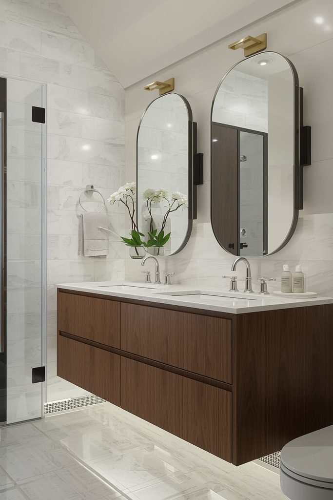 Moody Large Half Bathroom with Dark Colors
