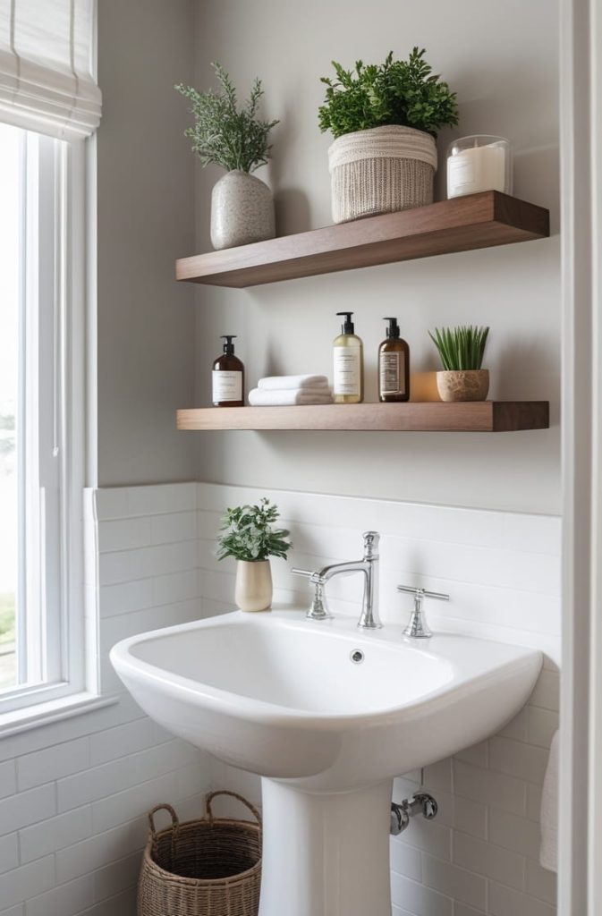  Pedestal Sink Storage with Over-the-Sink Cabinets