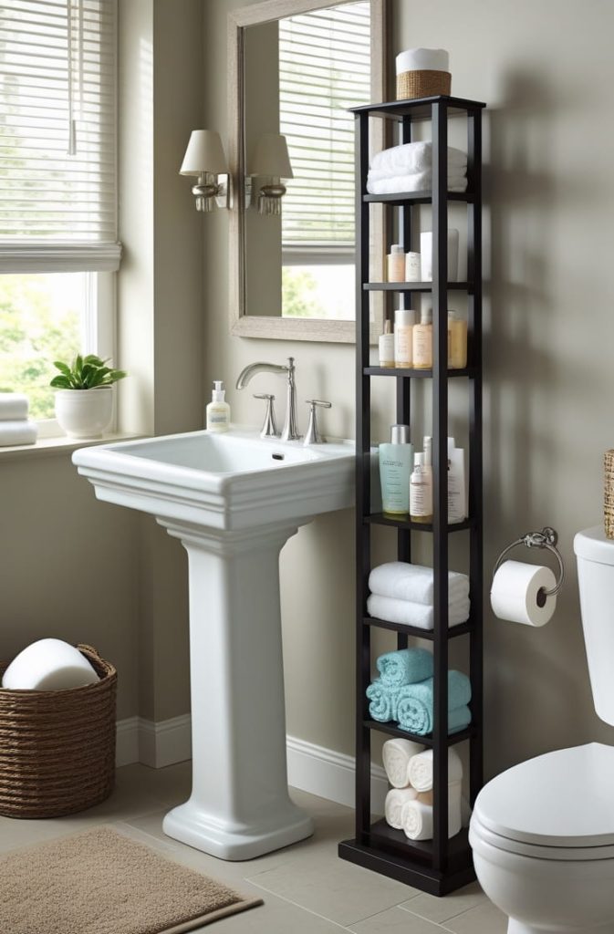  Pedestal Sink Storage with Rolling Carts
