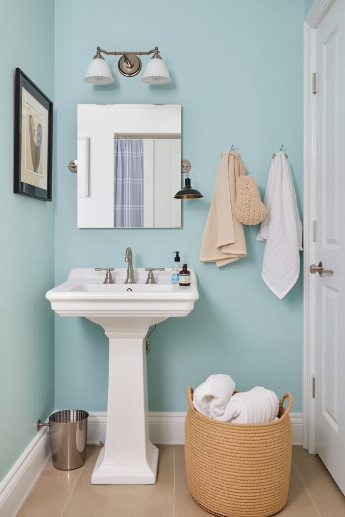 Pedestal Sink Storage with Under-Sink Cabinets