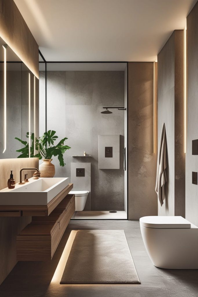 Small Toilet Room Design with Vertical Storage