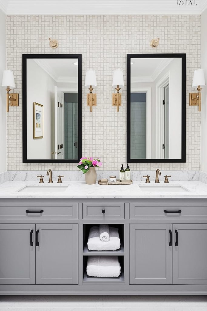 Spa-Like Large Half Bathroom with Luxury Finishes