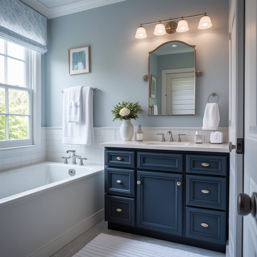 Wooden Bathroom Cabinets for Warmth